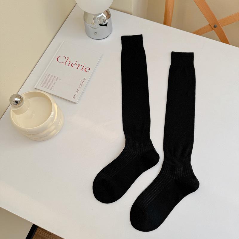 

10Pair 25 Spring And Summer Thin Calf Socks For Women, Solid Color Strips For Thin Knee-Length Calf Socks, Japanese Jk Stockings For Women One size fits all чорний