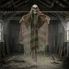 Halloween Hanging Ghost Decorations Animatronics Decoration, Sound Activated Grim Reaper Prop with LED Secret Room Props Glowing Eyes And Creepy
