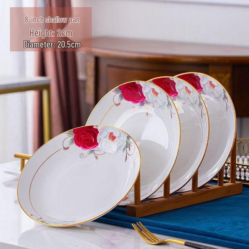 Hanson Gold Rose Bloom Rice Husk 4-Piece Plate Set