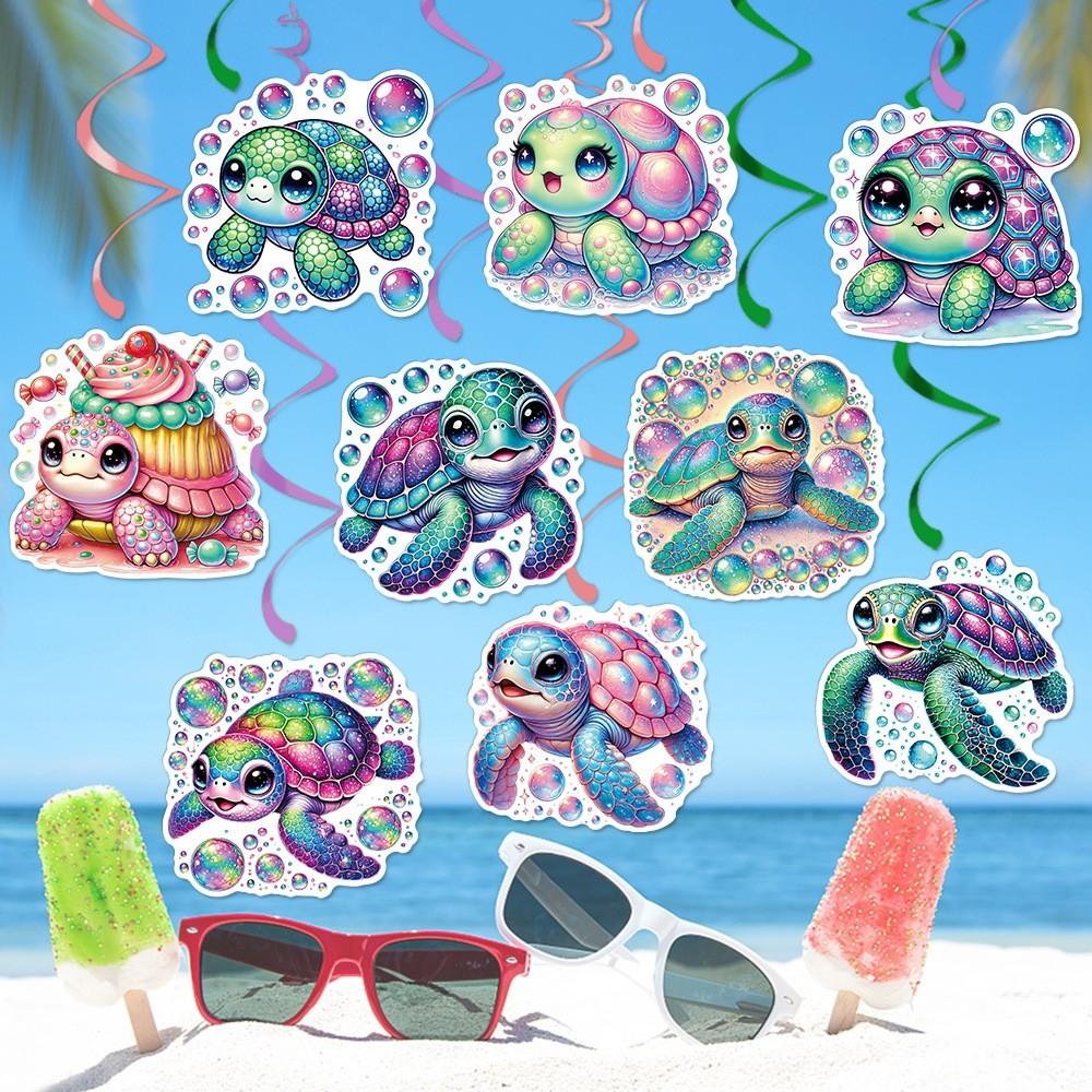 Sea Birthday Turtle Party Decor Spiral Hanging Ornaments For Ocean Theme Events