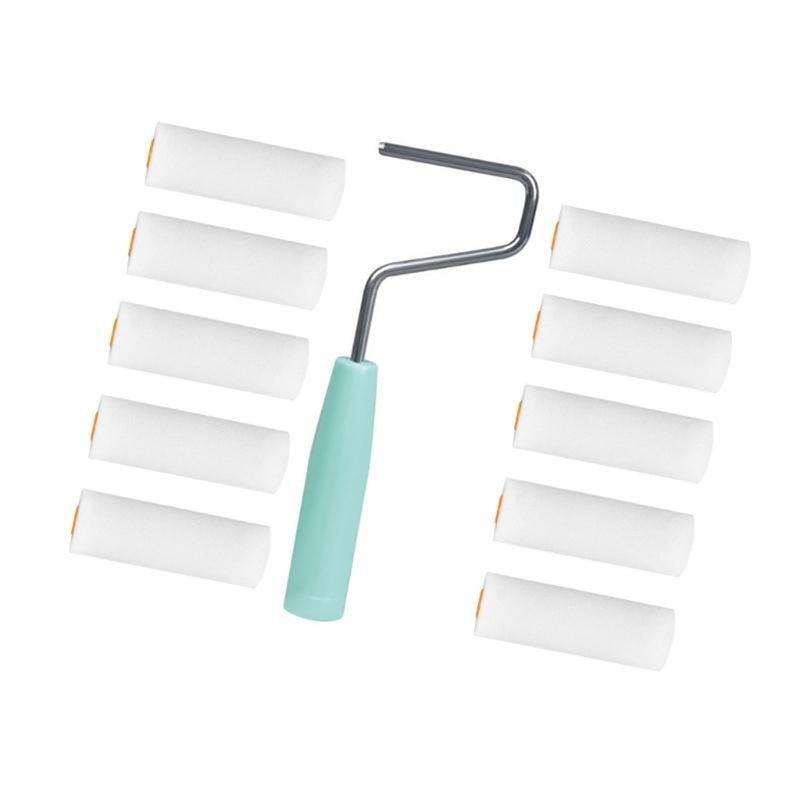 A03F-Reusable Foam Paint Roller Cleaning Equipment 652F Sponge Roller Set With Finger Support 10 Brushes