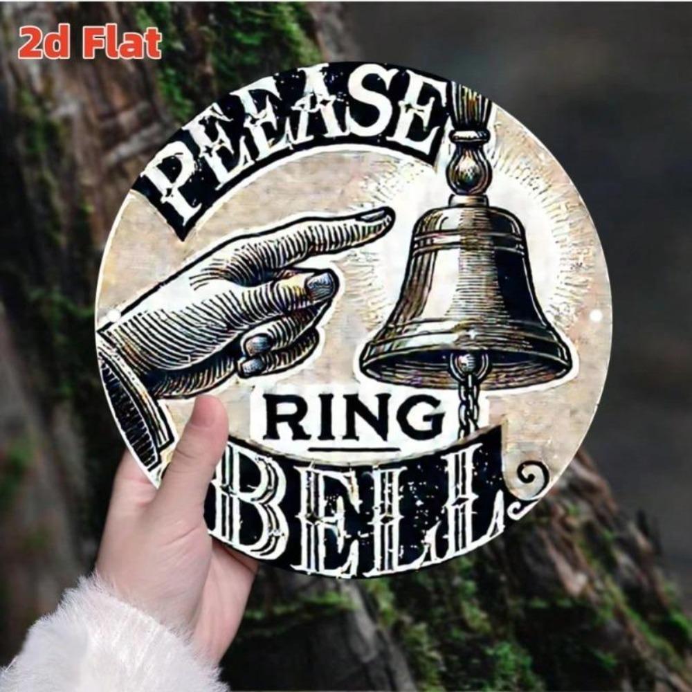 Retro Ring Bell Metal Sign Vintage Aluminum Plaque Wall Decor