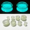 Unisex Glow In the Dark Double Flared Saddle Ear Gauge Plug Body Piercing