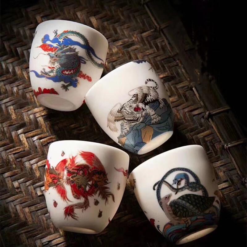 Chaxun White Tiger Mutton Fat Jade Porcelain Master Tea Cup
