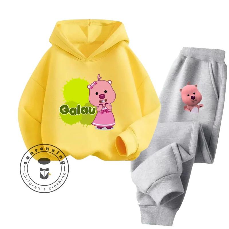 2025 Loppy Cartoon Innovative Creative Design Pure Cotton Hoodie Set Suitable for Children Outdoor Sports Essential Clothing