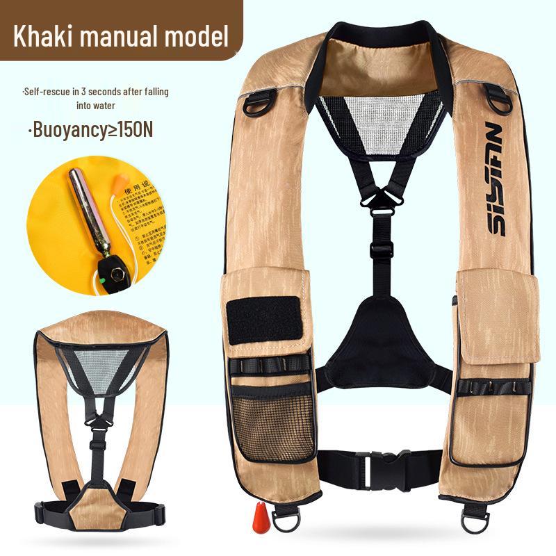 Yasi'an Inflatable Life Jacket - Lightweight, High-Buoyancy Vest for Adult Sea Fishing