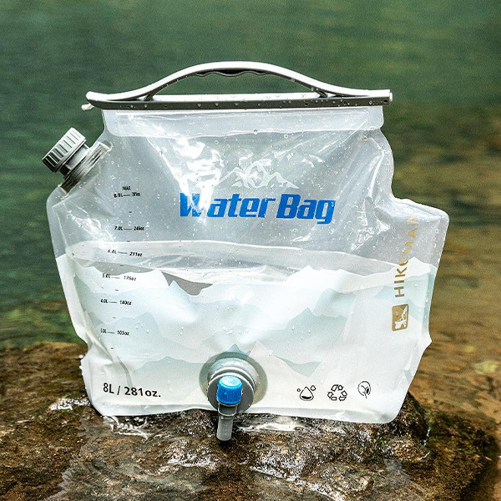 

Сумка для воды для кемпинга и пикника на открытом воздухе 8 л, большая вместимость, портативная сумка для хранения воды с водопроводным краном для автомобиля прозрачный