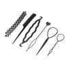 6 unidades/conjunto ferramentas de trança de penteado pull-through dispensador de agulha de cabelo pente de cabelo