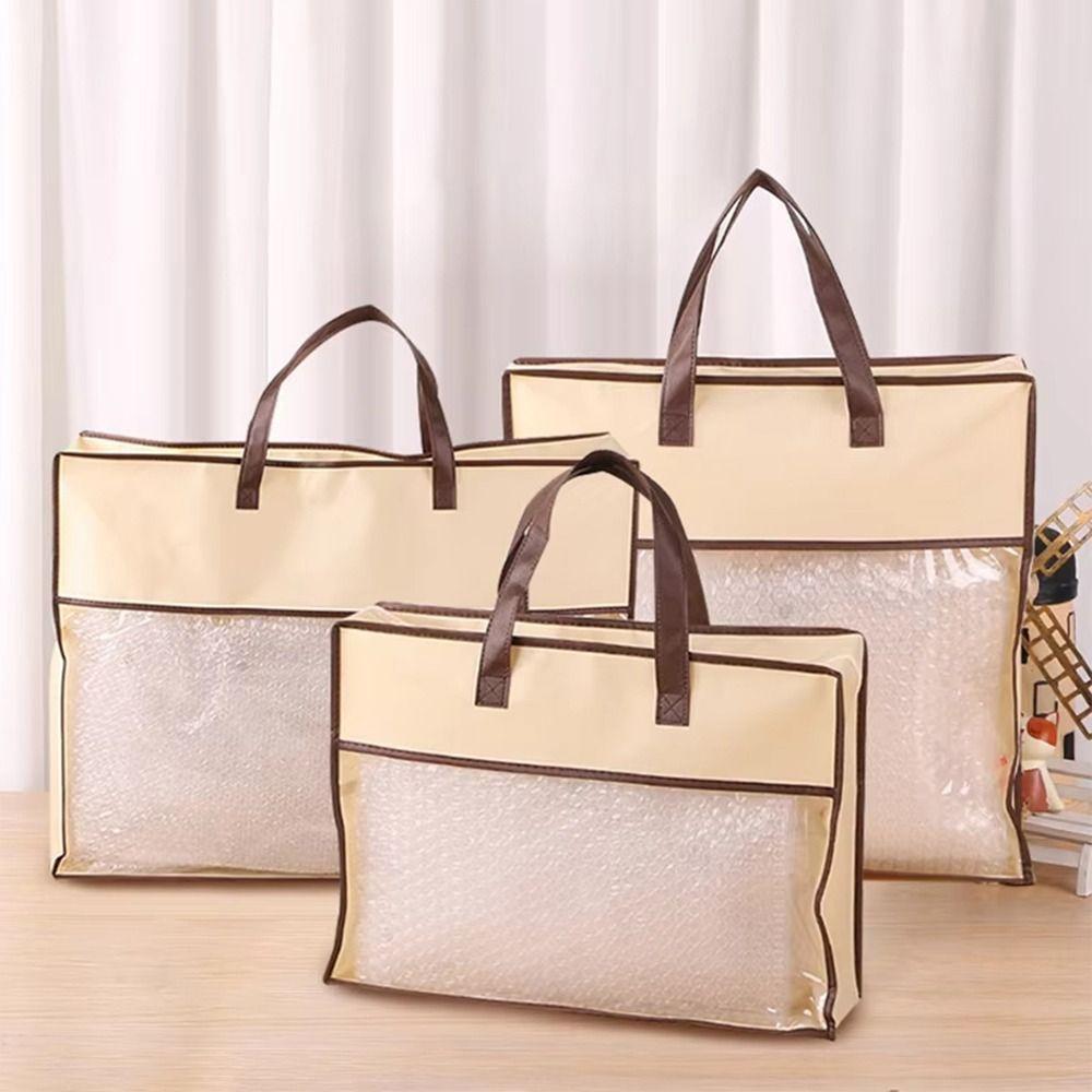 With Zipper Pillow Storage Bag Non-woven Tote Bag for Storing Pillows and Blankets