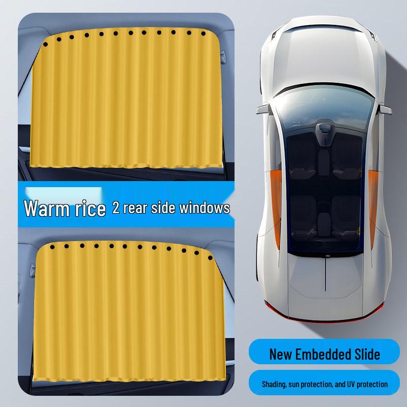 Car Sunshade Curtains - Baby & Infant Protection, Track-Type Privacy Sun Block for Vehicle Interiors