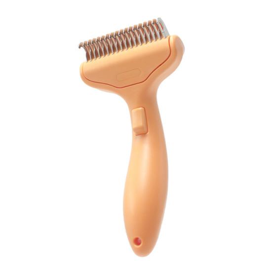 Pet Detangling Comb Deshedding Tool with Curved Stainless Steel Teeth оранжевый