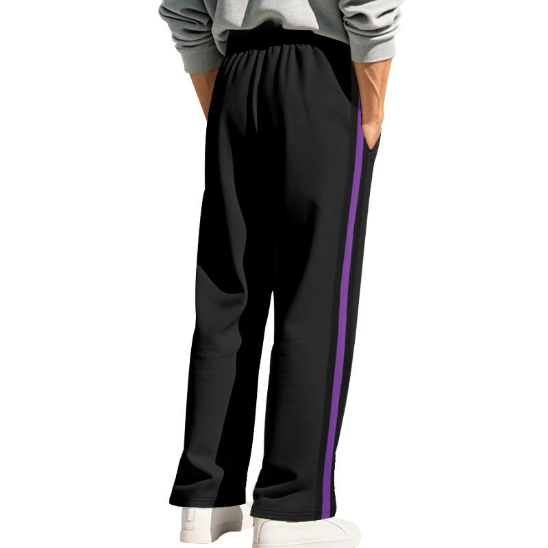 Summer new men's colour blocking casual trousers large size trousers Slim breathable trousers fashionable