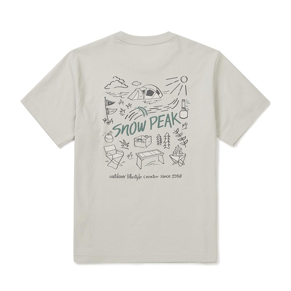 SNOWPEAK Cotton Picnic Short Sleeve T-shirt Light Beige (S25MUFTS60)