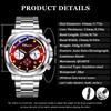 Mens Watch Square Dial Fashion Quartz Wrist Watches Multifunctional Chronograph Waterproof Luminous Gifts Box