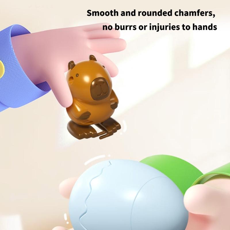 Windup Capybara Mechanical Eggs Toy ABS Construction Educational STEM Clockworked Toy For Children Desktop Entertainment