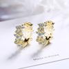 Simple Female Earrings  Sterling SIlver Cross Plum Blossom Mosaic Cubic Zircon Earrings for Women  Girlfriend Gift