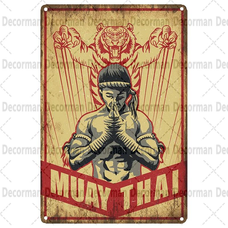 [ Mike86 ] Muay Thai Blechschild Wand Haus Boxen Thailand Metall Poster Kunst Malerei Kneipe LTA-3188 20*30 CM Vintage Dekoration