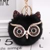 Creative Cartoon Owl Keychains Cute Big-eye Owl Gold Color Buckle Girl's Funny Keychain Handbag Ornament