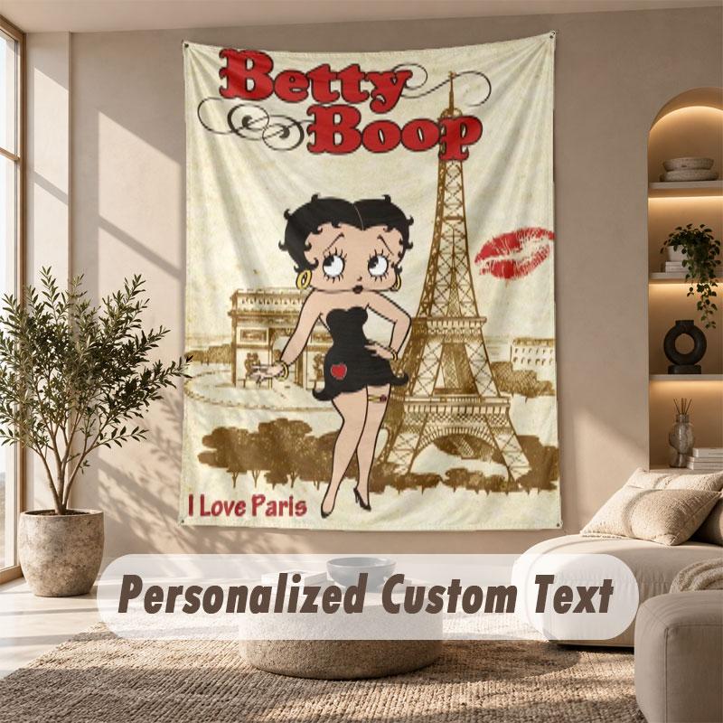 Duvara Asılan Duvar Halısı Sanat Kumaşı Yatak Odası Oda Arka Plan DekorasyonuBetty Boop