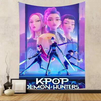 K-Pop Demonn Hunterss Anime Style Tapestry Home Bedroom Decoration Birthday Party Party Background Cloth