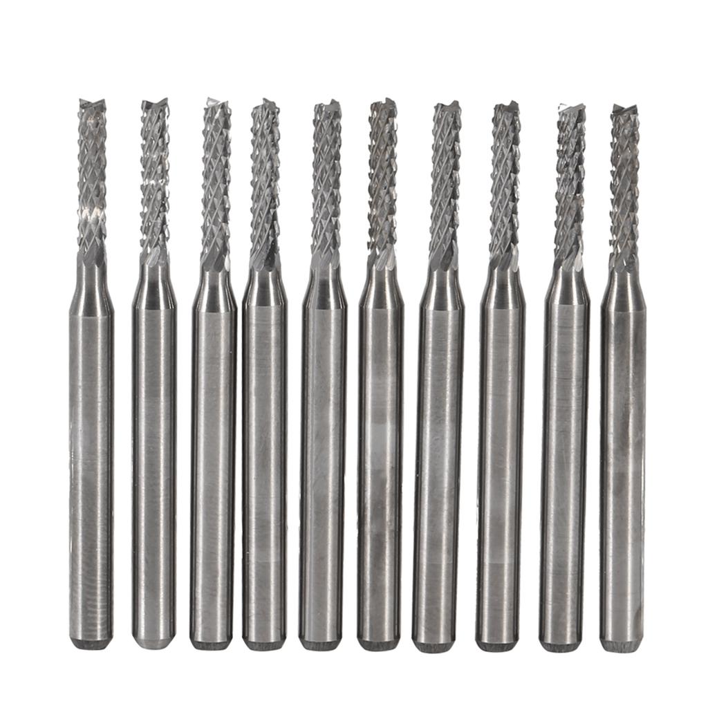 10pcs 2mm Cemented Carbide End Mill Engraving Bits Carving Drill SMT CNC PCB Cutter