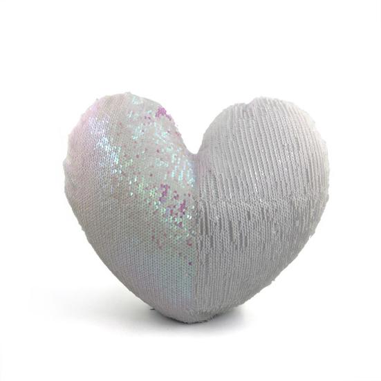 Pillowcase Ultra Soft Heat Transfer Printing Home Decoration Double Color DIY Sequins Love Heart Shape Pillow Cushion Cover for Sofa