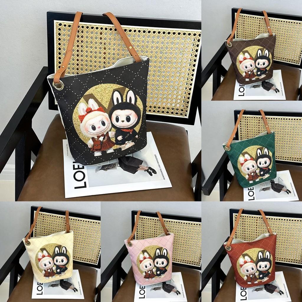 Labubu Cartoon Canvas Backpack With Breathable Fabric And Expandable Capacity For School And Daily Use