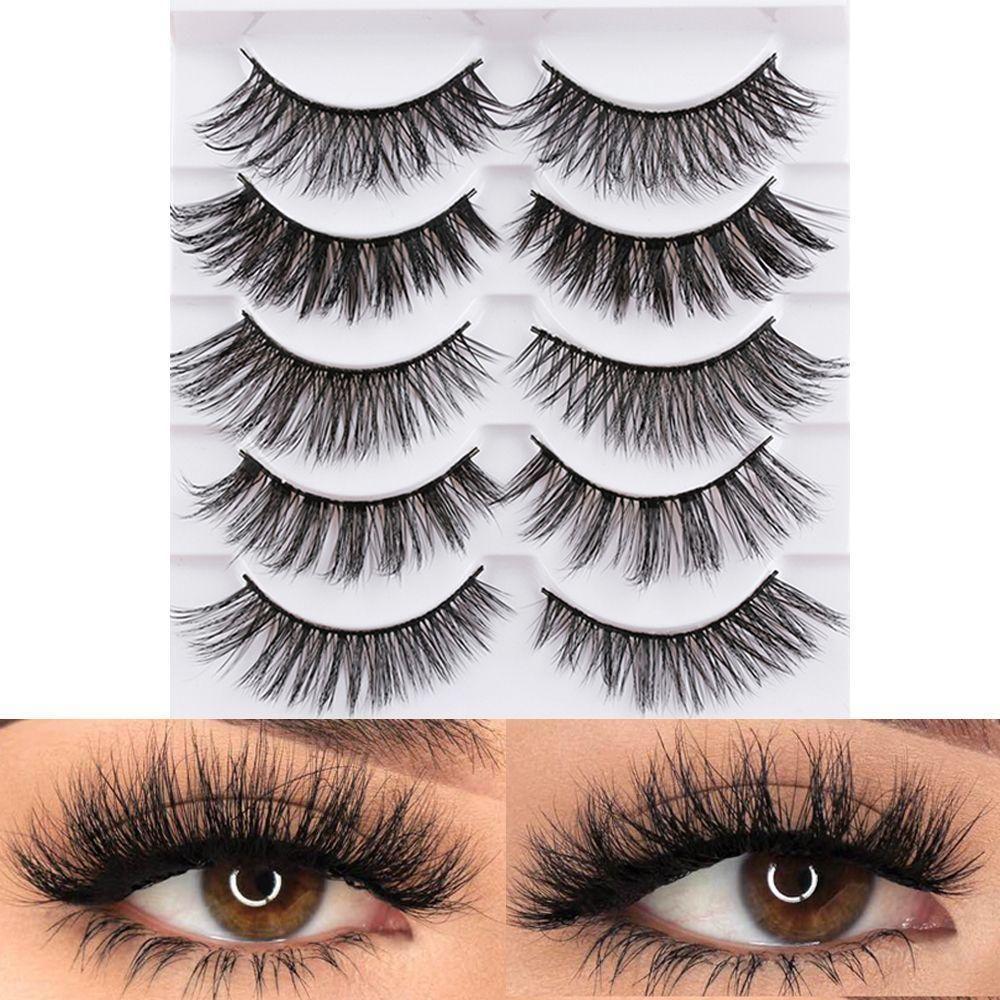 

Handmade Beauty Makeup Full Strips Natural Long False Eyelashes 3D Faux Mink Hair Wispy Fluffy