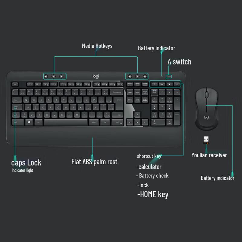Logitech MK540 Advanced Wireless Keyboard and Mouse Combo