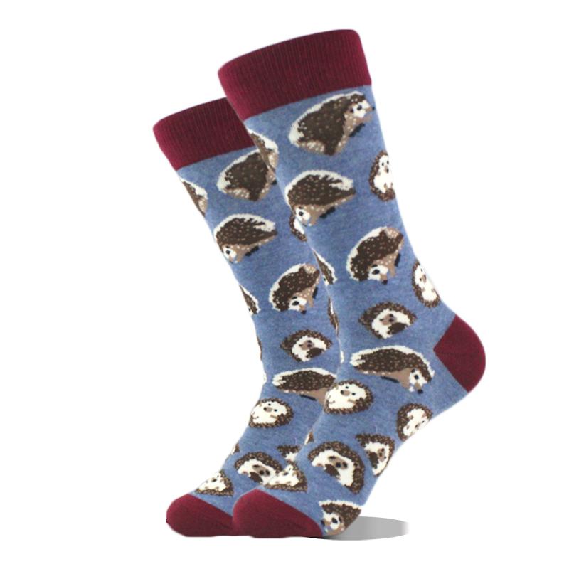 Cool Design Avocado Crew Socks Men Creative Eye Guitar Bus Pattern Sokken Duck Cat Fox Otter Animals Divertidos Chaussette Sox