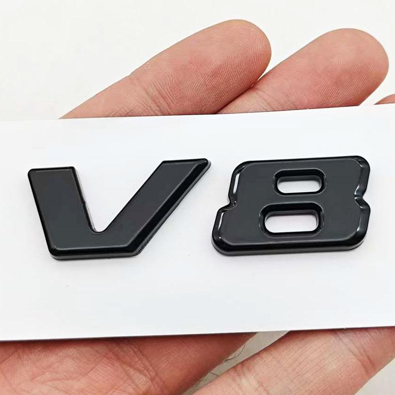 Für Mercedes Benz AMG GL ML SL 500 220 C63 S500 V8 Zubehör ABS Chrom Schwarz V8 Logo Buchstaben Auto Kotflügel Emblem Abzeichen Aufkleber
