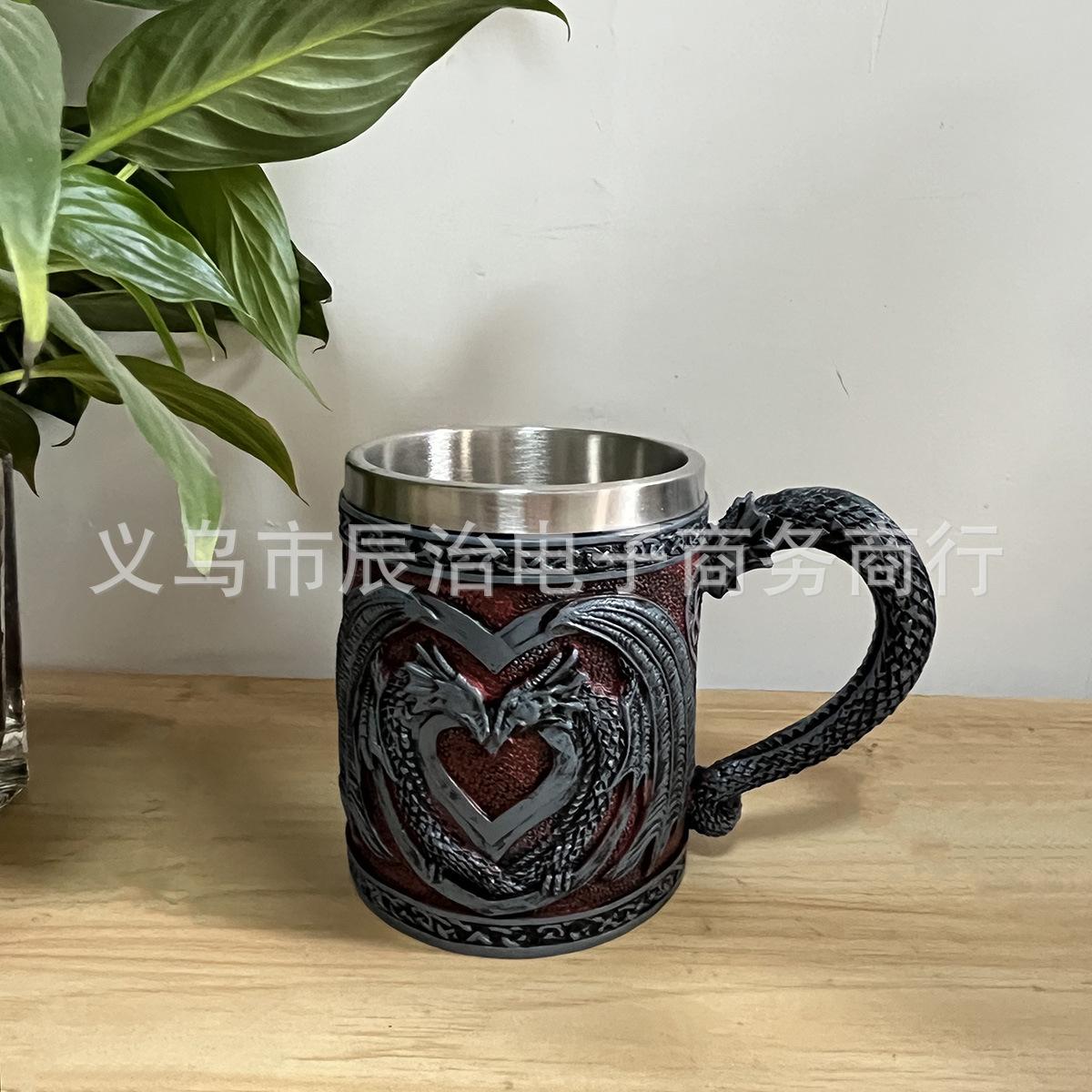 Кружка Двойной Дракон Средневековая Кружка Dungeons and Dragons Креативная Ретро Кружка Американская Кружка для Пива