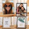 4/6/7/8/10 Inch Metal Photo Frame Gold Black Rectangle Picture Frame Acrylic Screen Picture Holder Calligraphy Painting Display