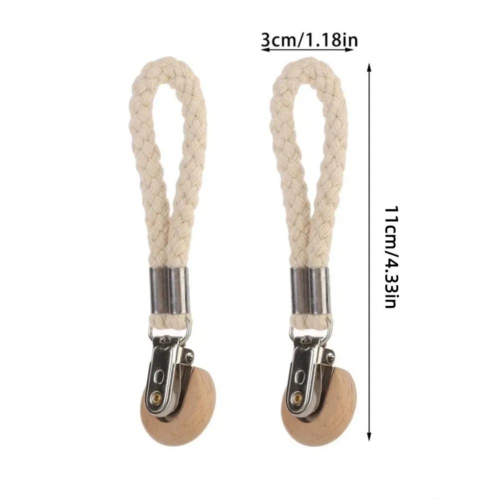 2 PCS Woven Rope Metal Storage Clip Multifunctional Wear-resistant Bathroom Towel Clip Space Saving No-Drill Hanging Clip