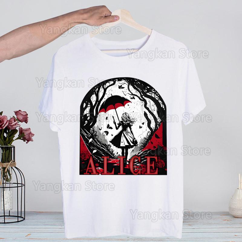 Alice In Borderland Usagi Arisu Kuina Chishiya Trička Módní Pánské a Dámské Topy Tričko Krátký Rukáv Unisex Tričko