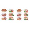 Wooden Hanging Decor for Christmas 24/36Pcs Gingerbread House Ornaments, Xmas Tree with Rope, Indoor Party Decorations Ornaments Holiday New Year Home