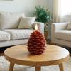 Set of 2 LED Pine Cone Candle Pinecone Shaped LED Electronic Candle Flameless Candle for Holiday Indoor Decoration