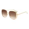 European Style Square Frame Metal Sunglasses with Hollow-Out Design and UV Protection