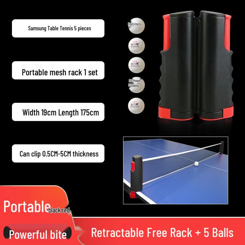 Portable Retractable Table Tennis Net with Indoor/Outdoor Stand and Net Cloth