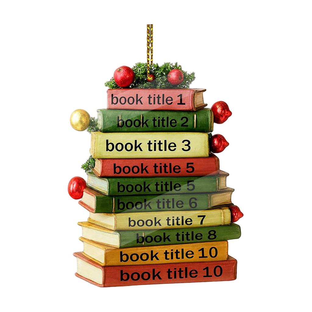 Christmas Book Tree Ornament ACRYLIC, Book Gift, Book Lover Gift, Book Ornament, Book Gift, Book Lover Gift, Librarian Gift