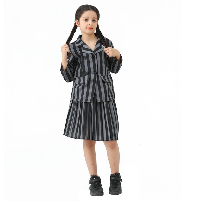Adams Family Halloween Wednesday Adams Black Dress Costume