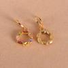1 Pairs of Women's Earrings 18 k Gold Plated Geometric Zircon Topaz Earrings