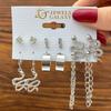 Tone Color Snake Drop Earrings Set Geometric Long Tassel Dangle Earrings Set For Women Of Earrings JewelryGeometric Drop