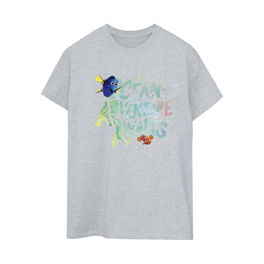 Disney Womens/Ladies Finding Dory Ocean Of Adventure Cotton Boyfriend T-Shirt