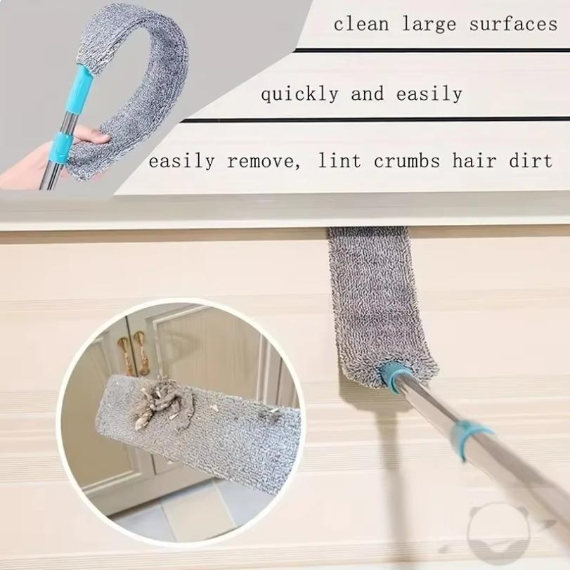 Telescopic Extendable Long Handle Mop with Bendable Head - Flexible Cleaning Duster Brush for Home Pole Dusting And Cleaning