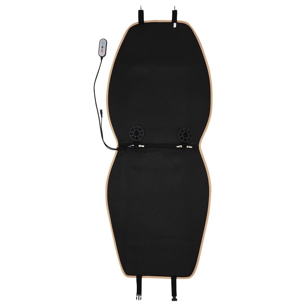 1x 12V Heater & Cooler Massage Car Seat Cover with External Remote Control, Ventilated Air Fan Cooling Heating Warm Sitting Mat