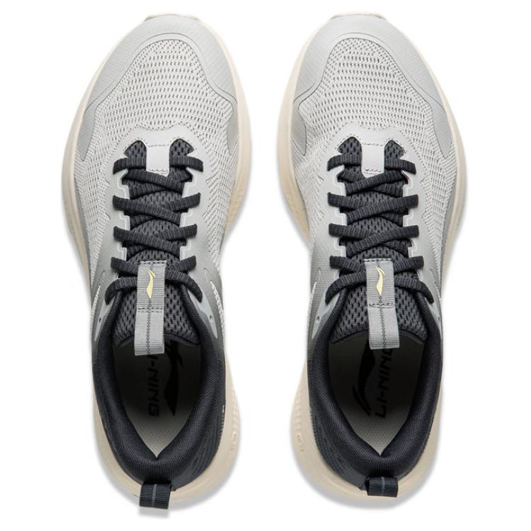 Li Ning Cloudy Thick Sole Height Increasing Rebound Support Wear Resistant Lightweight Breathable Non Slip Low Top Casual Shoes Men sneaker AGLU259-3