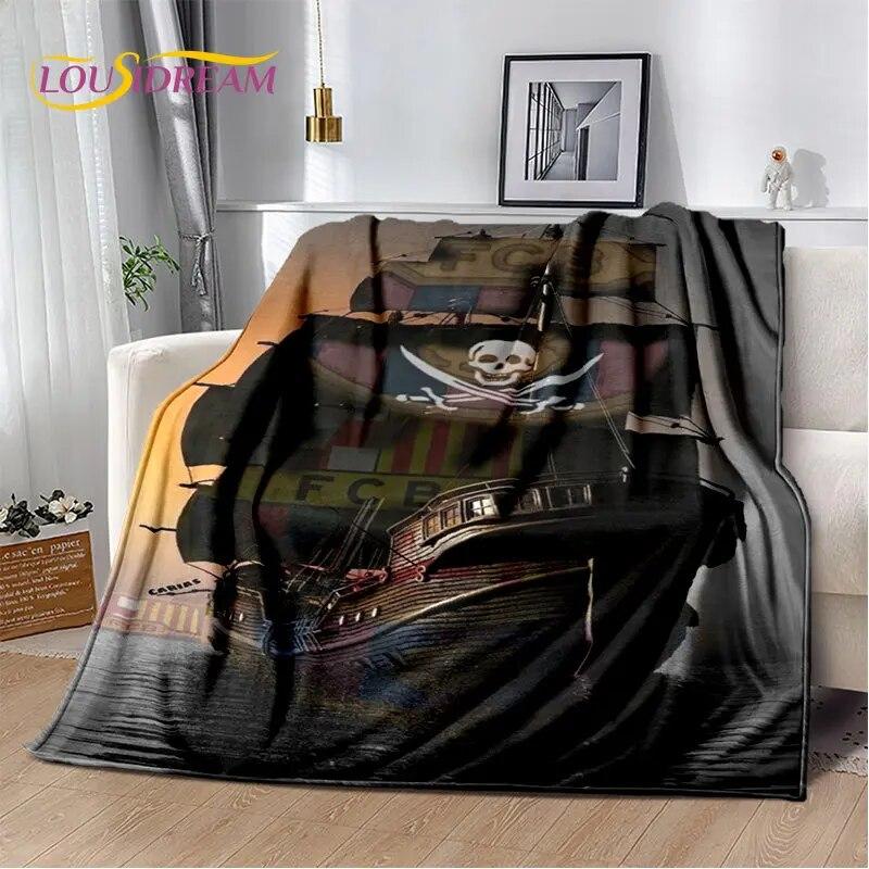 A Pirate Boat,Barque,Boat Ship Monster Soft Plush Blanket,Flannel Blanket Throw Blanket for Living Room Bedroom Bed Sofa Picnic