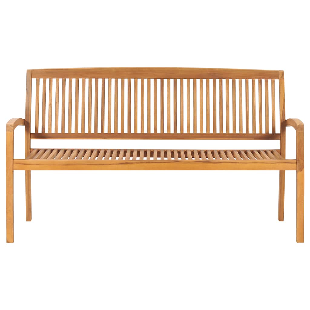 Garden Bench 3 Seater Stackable 159 cm Solid Teak Wood