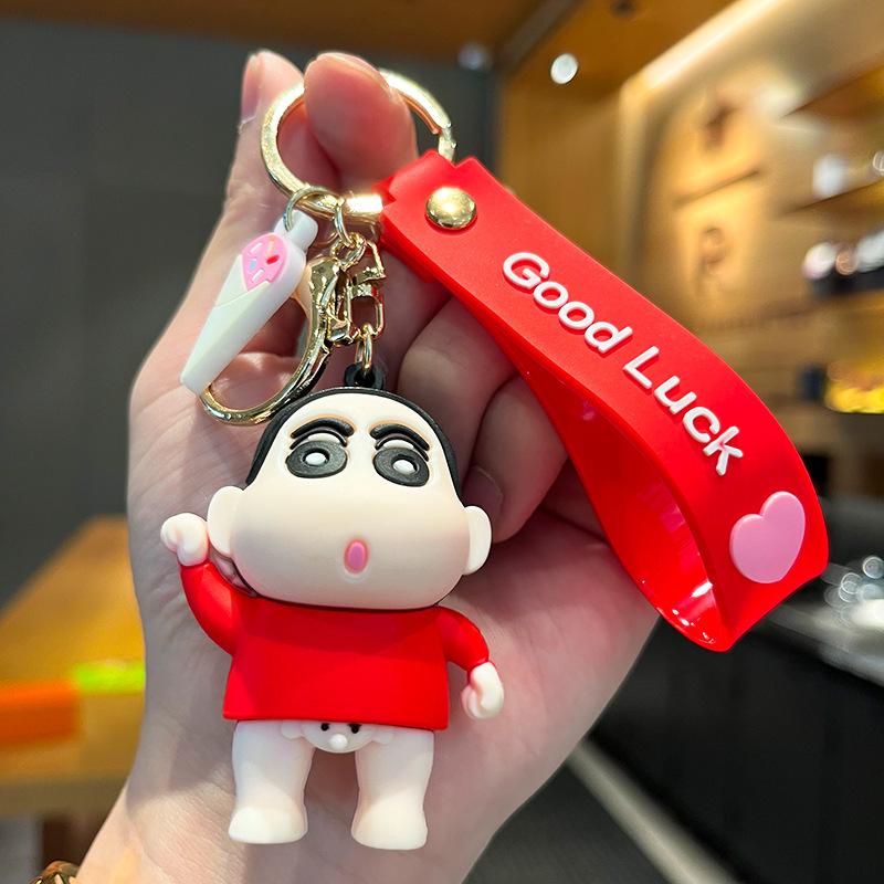 

Creative Cartoon Crayon Shin-chan Anime Keychain Silicone Figurine Car Key Bag Student Small Gift Personalized Gifts Y2k Fashion
